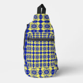 Blue Yellow Checker Argyle Pattern Sling Bag (Voorkant)