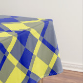 Blue Yellow Checker Argyle Pattern Tafelkleed (Voorbeeld)