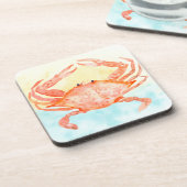 Blue Yellow Crab Watercolor Bier Onderzetter (Linkerzijde)