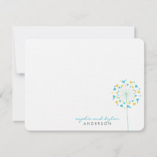 Blue Yellow Dandelions Love Weddenschap Hartelijk Bedankkaart