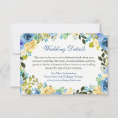 Blue Yellow Floral Détails Mariage Carte de boîtie (Devant)