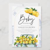 Blue & Yellow Lemon Italiaans Baby shower Kaart (Voorkant)