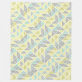 Blue Yellow Mint Modern Abstract driehoekspatroon Fleece Deken (Voorkant)