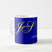 Blue Yellow Monogram Consultant Koffiemok (Voorkant links)