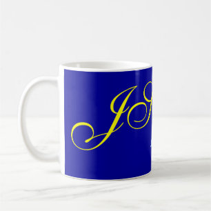 Blue Yellow Monogram Consultant Koffiemok