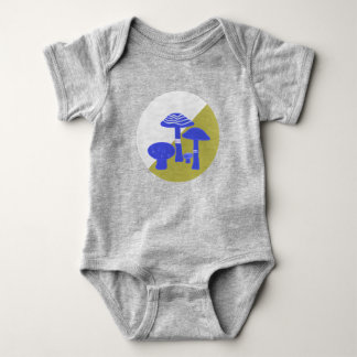 'Blue & Yellow Mushroom' Baby One Piece Romper