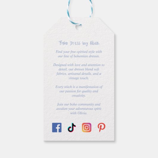 Blue & Yellow Original Buttons Star Handmade Love Cadeaulabel (Achterkant)