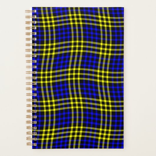 Blue Yellow Plaid Checker Seamless Pattern (Devant)