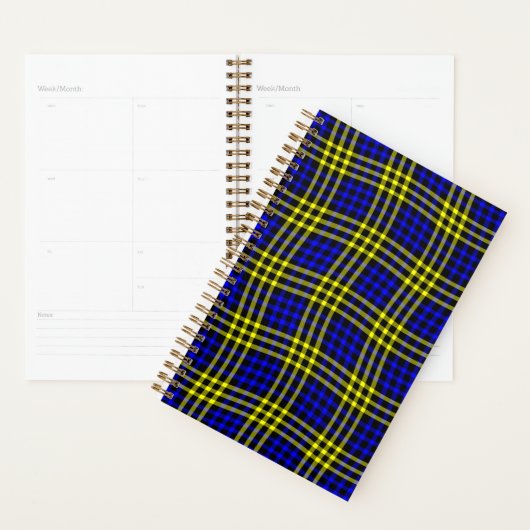Blue Yellow Plaid Checker Seamless Pattern (Devant avec enveloppe)