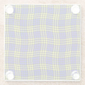 Blue Yellow Plaid Checker Seamless Pattern Glazen Onderzetter (Achterkant)