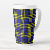 Blue Yellow Plaid Checker Seamless Pattern Latte Mok (Rechterhoek)