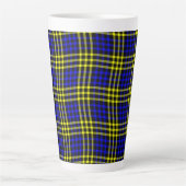 Blue Yellow Plaid Checker Seamless Pattern Latte Mok (Voorkant)