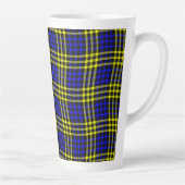 Blue Yellow Plaid Checker Seamless Pattern Latte Mok (Rechts)
