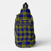 Blue Yellow Plaid Checker Seamless Pattern Sling Bag (Voorkant)