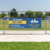 Blue Yellow Small Business Call Now Logo Promo Spandoek (Insitu)