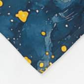 Blue Yellow Starry Sky Fleece Deken (Hoek)