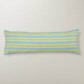 Blue Yellow Stripes Seamless Pattern Lichaamskussen (Achterkant)