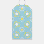 Blue Yellow Sunflower Pattern Gift Label for Weddi Cadeaulabel (Achterkant)