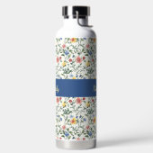 Blue Yellow Watercolor Wildflower Monogram Name Waterfles (Links)