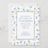 Blue Yellow White Modern Bridal Shower Kaart (Voorkant)