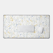 Blue Yellow Wildflower Pattern Bureaumat (Keyboard & Muis)
