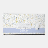 Blue Yellow Wildflower Pattern Custom Name (Clavier et souris)
