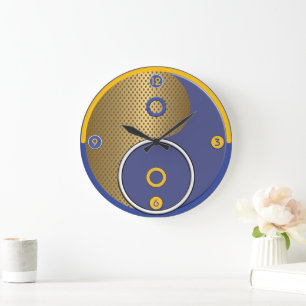 Blue Yellow Yin Yang Wall klok
