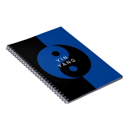 Blue Yin en Yang symbool gepersonaliseerd notitieb Notitieboek (Rechterzijde)