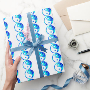 Blue Yin Yang Cadeaupapier