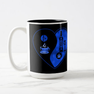 Blue Yin & Yang Coffee & Wine Tweekleurige Koffiemok