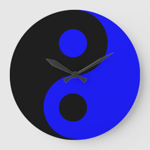 Blue Yin Yang Wall klok