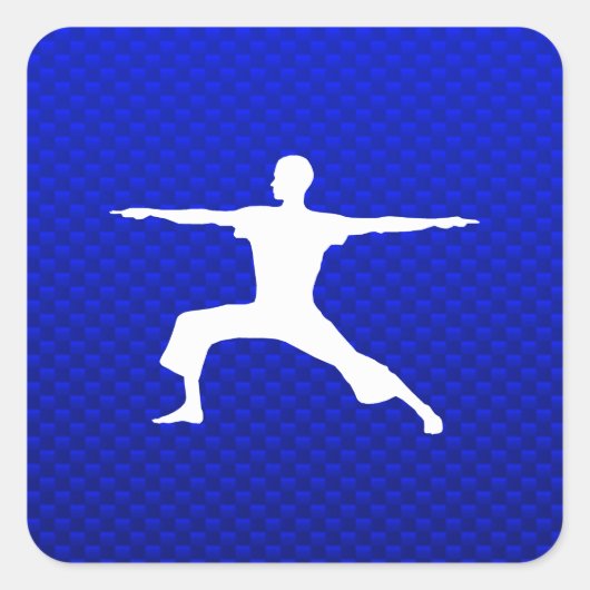 Blue Yoga Vierkante Sticker (Voorkant)
