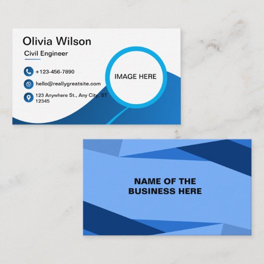 Blue Zazzle Visitekaartje - ontwerp (Voorkant / Achterkant)