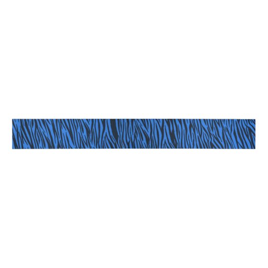 Blue Zebra Animal Print Ribbon Grosgrain Lint (Voorkant)