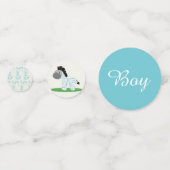 Blue Zebra Baby Boy Table Confetti (Derrière)