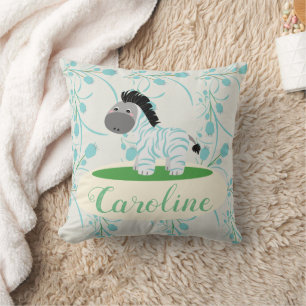 Blue Zebra Baby Nursery Pillow Kussen