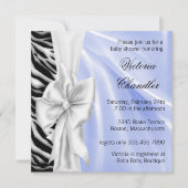 Blue Zebra Baby Shower Invitations (Devant)