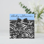 Blue Zebra Baby Shower Kaart (Staand voorkant)