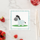 Blue Zebra Baby shower Party Paper Napkins Servet (Insitu)