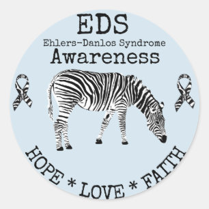 Blue Zebra Ehlers-Danlos-syndroom EDS-Sticker Ronde Sticker