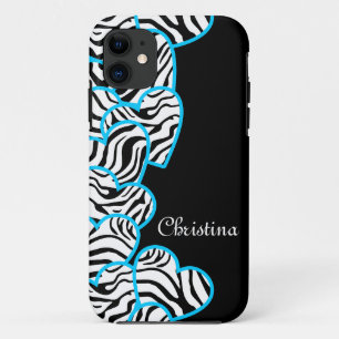 Blue zebra harten iPhone 5 Hoesje