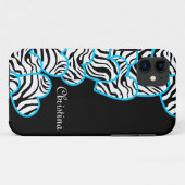 Blue zebra harten iPhone 5 Hoesje (Achterkant (horizontaal))