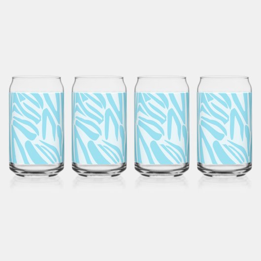 Blue Zebra Pattern Blikvorm Glas (Achterkant)