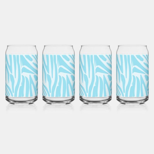 Blue Zebra Pattern Blikvorm Glas (Rechts)