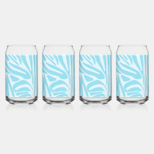 Blue Zebra Pattern Blikvorm Glas