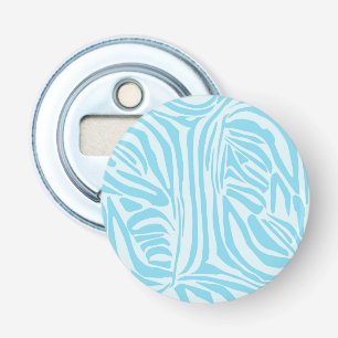 Blue Zebra Pattern Button Flesopener