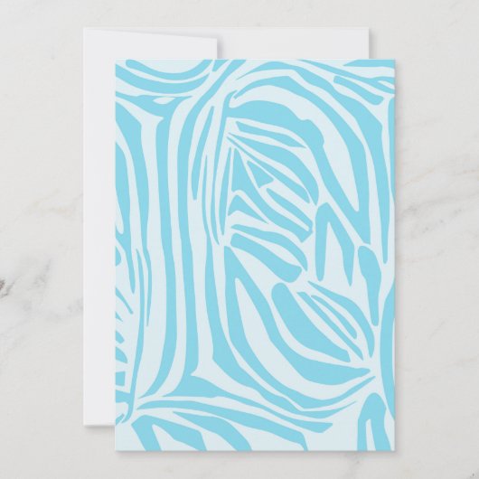 Blue Zebra Pattern Feestdagenkaart (Voorkant)