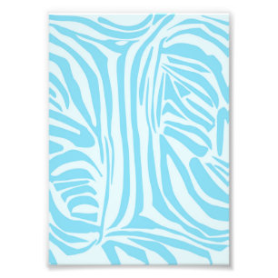Blue Zebra Pattern Foto Afdruk