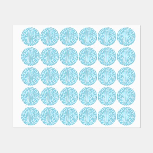 Blue Zebra Pattern Labels (Vel)