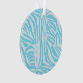 Blue Zebra Pattern Ornament (voorkant)